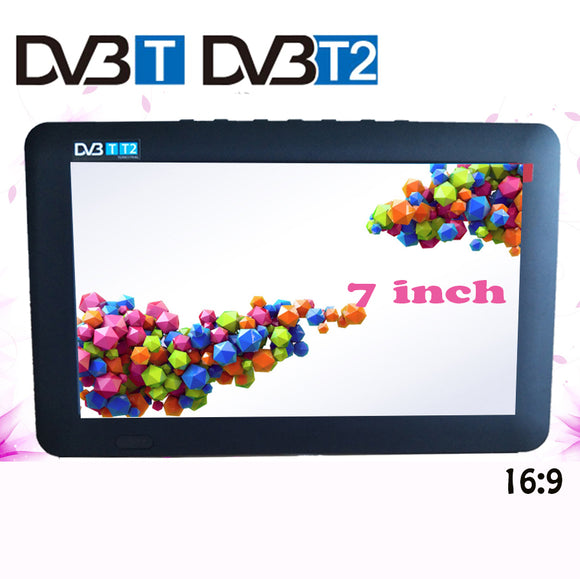 2017 New Televisions 7 Inch HD TV TFT LCD Color DVB-T2 Portable TV With Wide View Angle, Support SD/MMC Card, USB Flash Disk