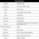 Jumper EZbook 3 se laptop 13.3" FHD IPS Screen notebook Intel Apollo Lake N3350 3GB DDR3 64GB eMMC ultrabook Windows 10 computer