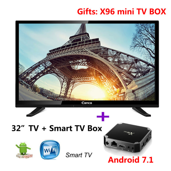 32 Ordinary TV and gifts Android7.0 system box 32 inch TV 16:9 kodi 17.0 Media Player WiFi USB English Russian Spanish 110V~240V
