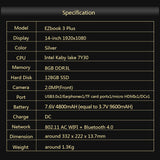 Jumper EZbook 3 Plus 14'' laptop Intel Core M 7Y30 802.11 AC Wifi 8G DDR3L 128G SSD Metal Case Windows 10 1080P FHD ultrabook